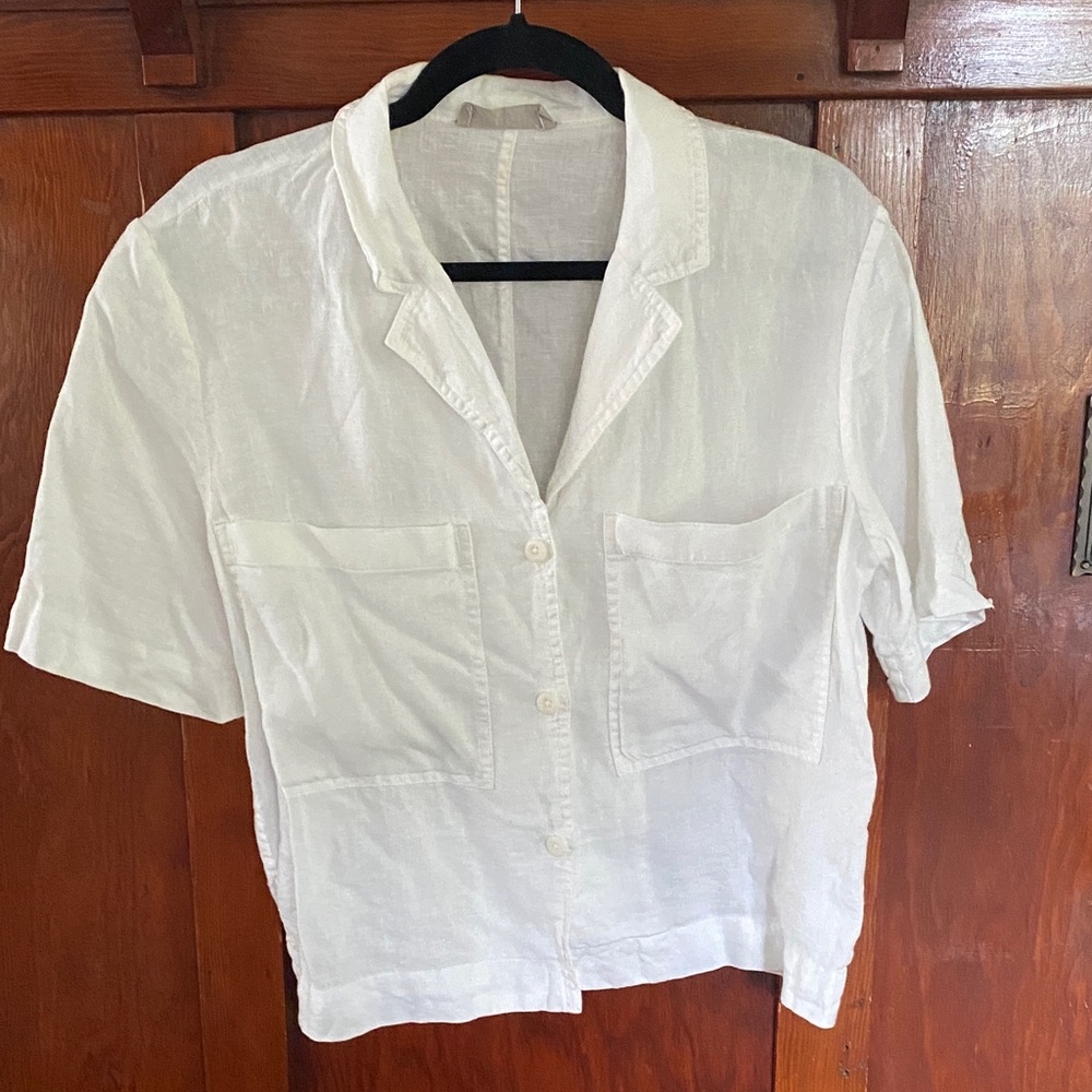 Everlane White Linen Button-Down Shirt